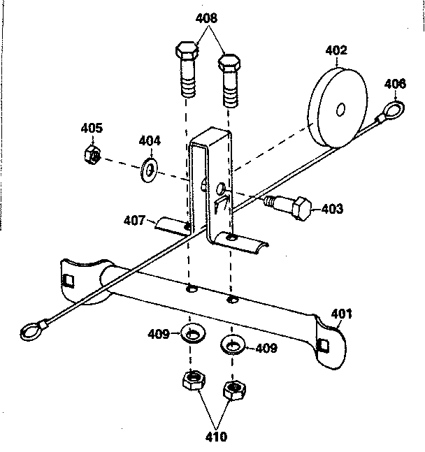 Lifestyler 156381 leg brace (with pulley/cable assembly) diagram