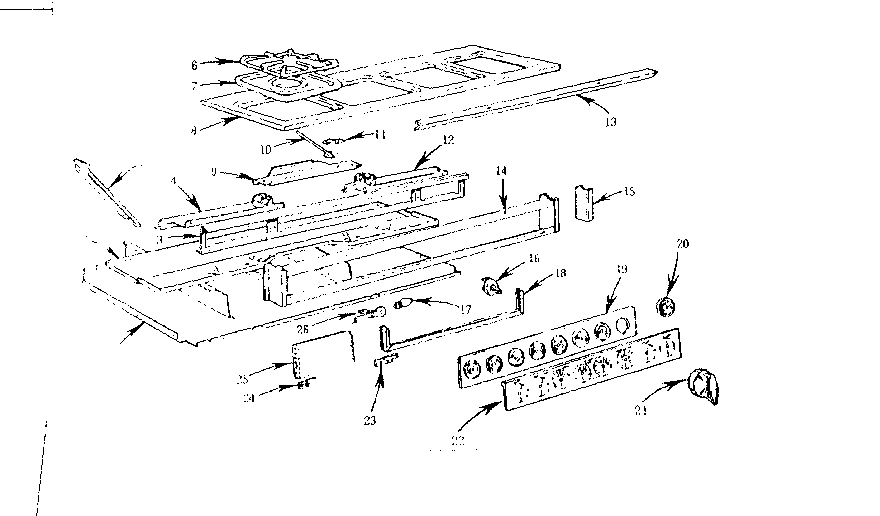 Kenmore 103796611 main top and bottom section diagram