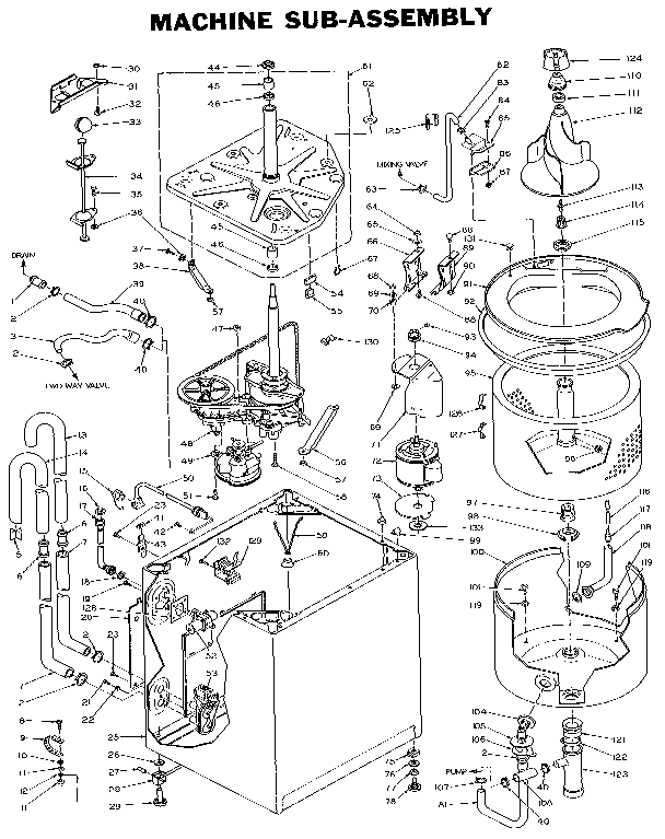 Kenmore 1106004761 machine sub-assembly diagram