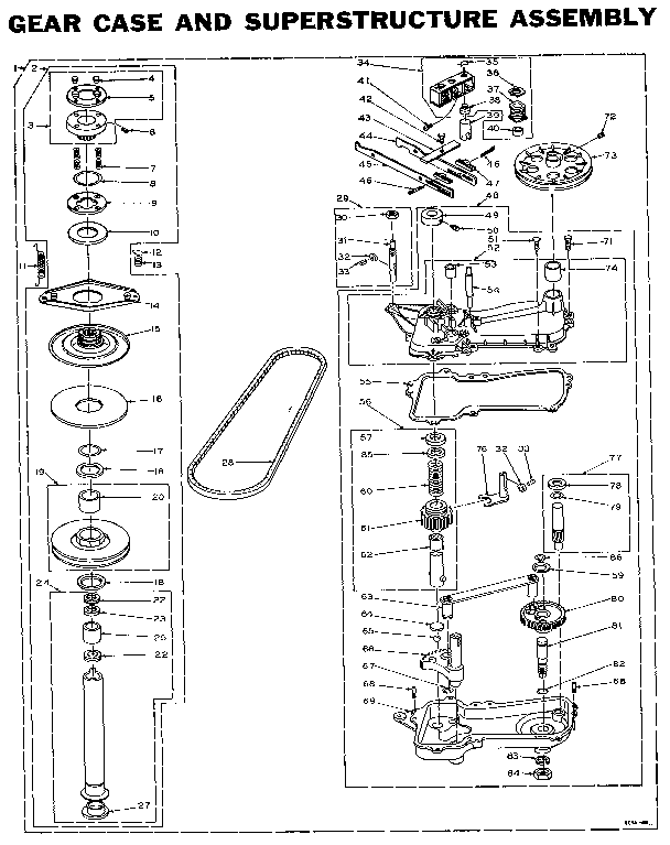 Kenmore 1106004761 gearcase/transmission diagram