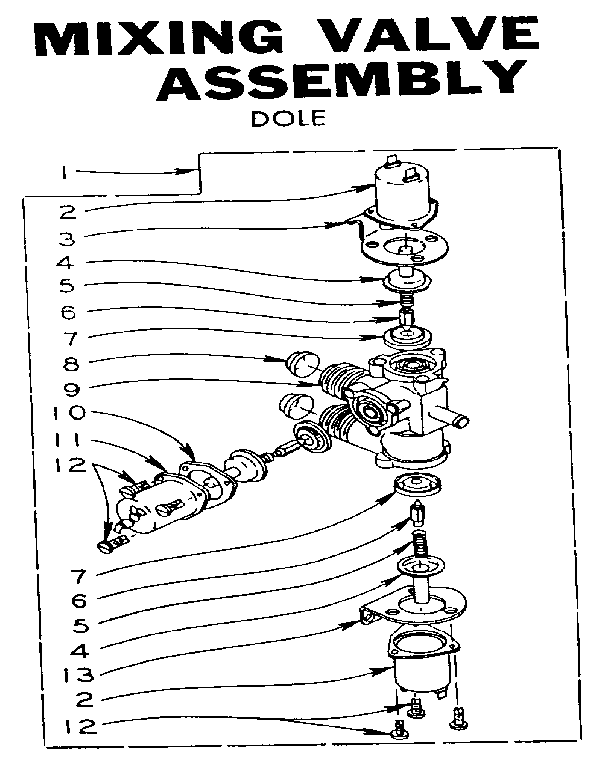 Kenmore 1106004761 mixing valve asem. diagram