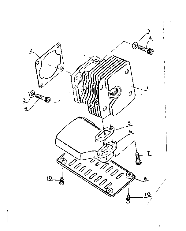 Craftsman CS-302 cylinder and muffler diagram