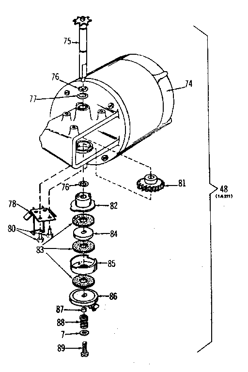 Craftsman 13967100 motor drive assembly-model no. 139.67100 diagram