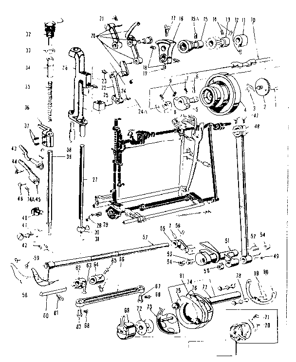 Kenmore 158504 presser bar and shuttle assembly diagram