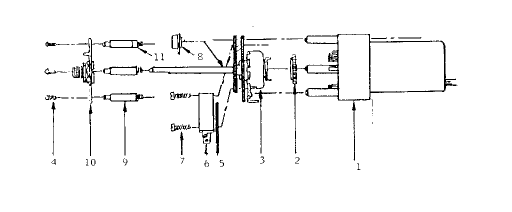 LXI 56420000 remote motor: volume control, switch and motor assembly diagram