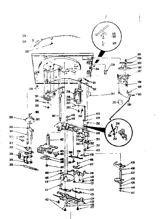LXI 25794210300 record changer (bottom view) diagram