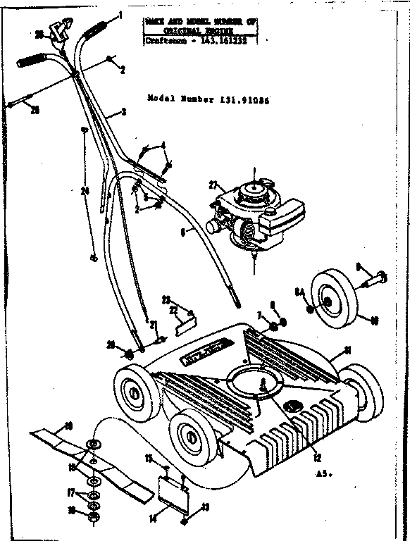 Craftsman 13191086 replacement parts diagram