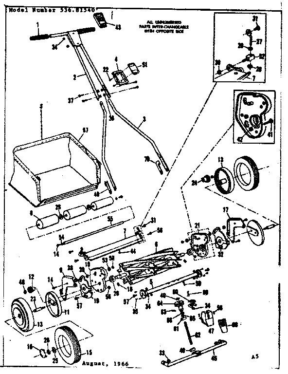 Craftsman 53681540 replacement parts diagram