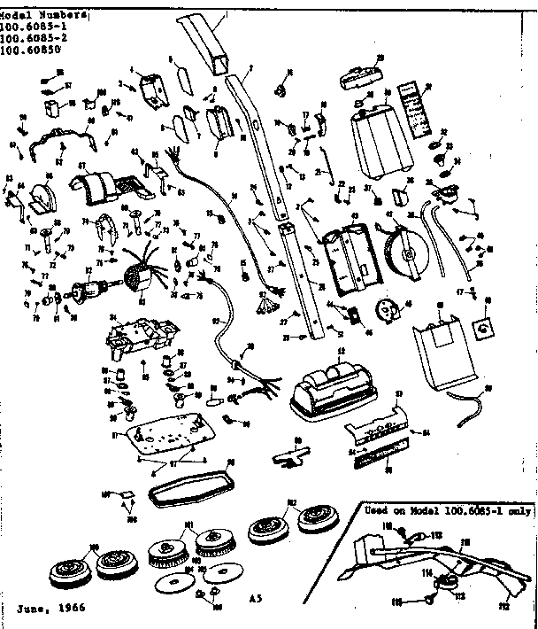 Kenmore 1006085-1 floor polisher diagram