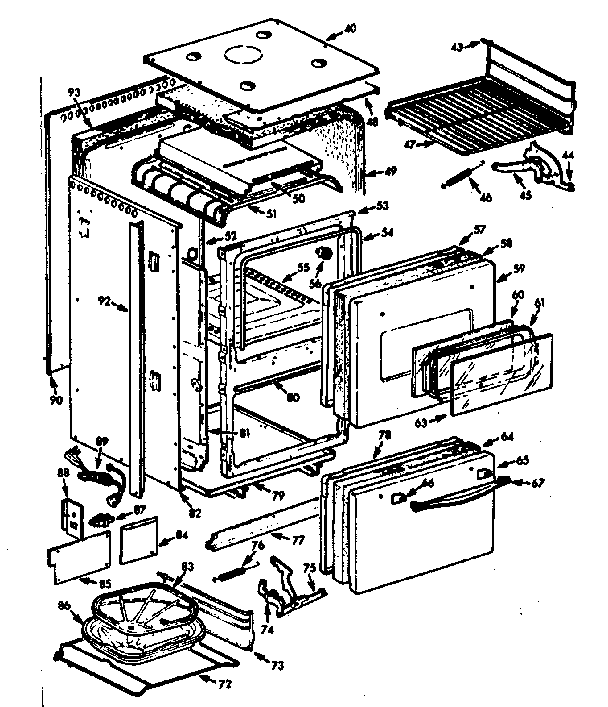Kenmore 1033036580 body section diagram
