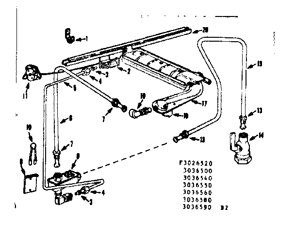 Kenmore 1033036580 burner section diagram