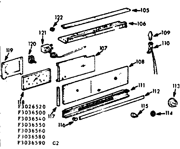 Kenmore 1033036580 control panel diagram