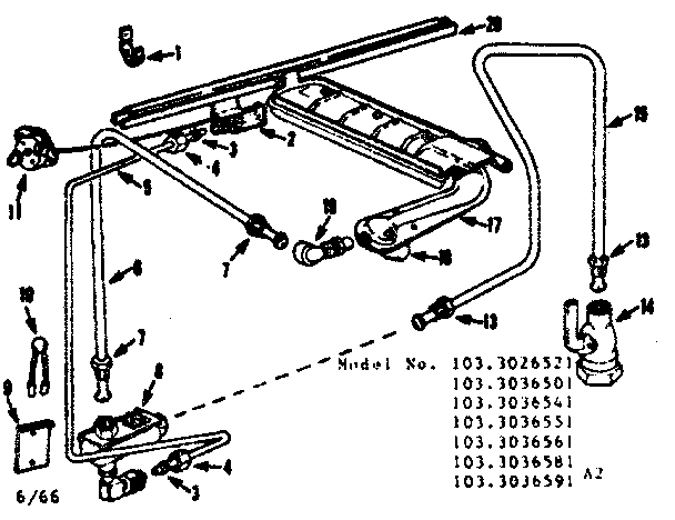 Kenmore 1033026521 burner section diagram