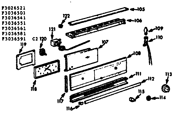 Kenmore 1033026521 control panel diagram