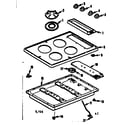 Kenmore 1033136502 main top section diagram
