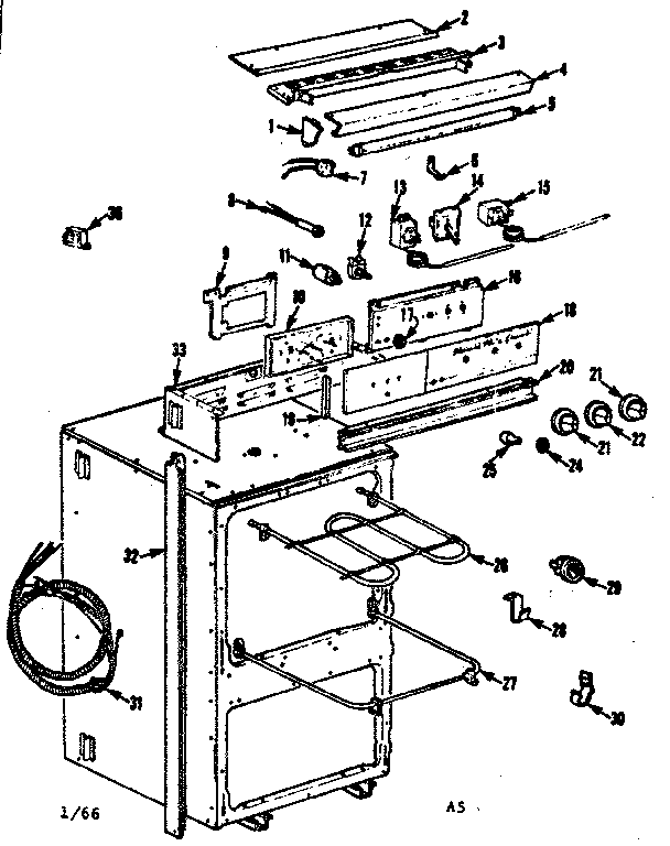 Kenmore 1034046520 control section diagram