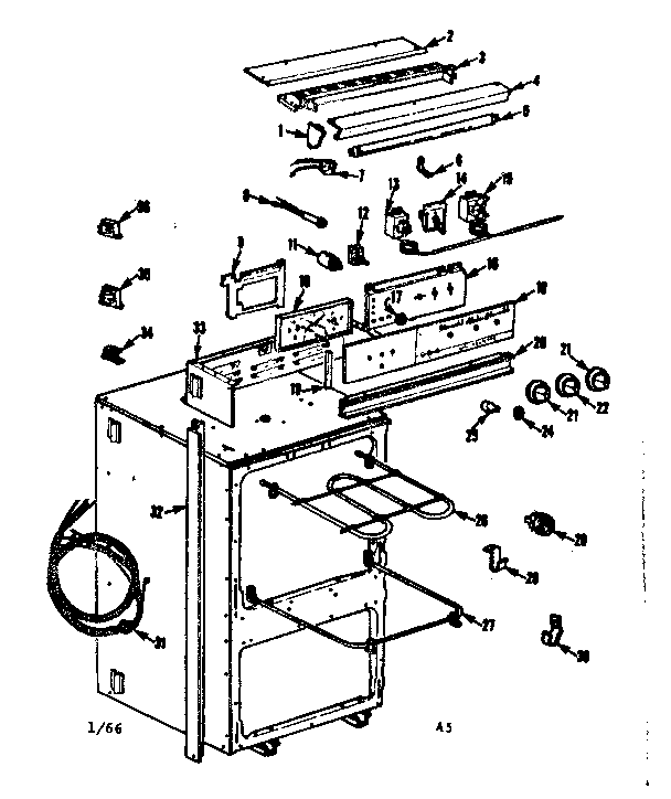 Kenmore 1034076560 control section diagram
