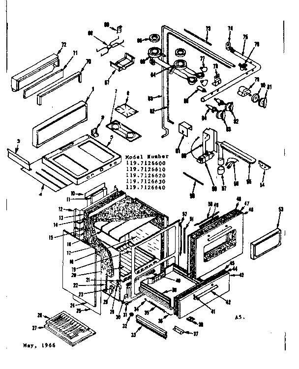 Kenmore 1197126640 body section diagram