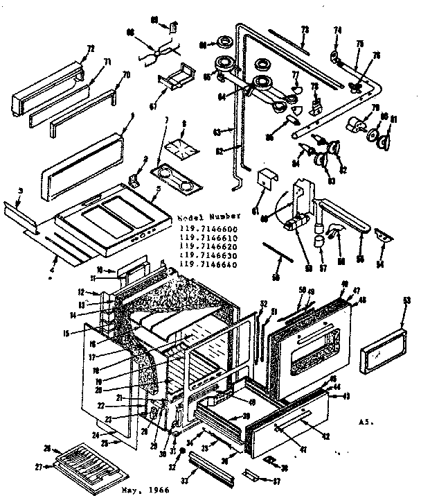Kenmore 1197146610 body section diagram
