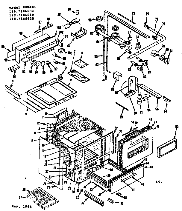 Kenmore 1197186620 body section diagram