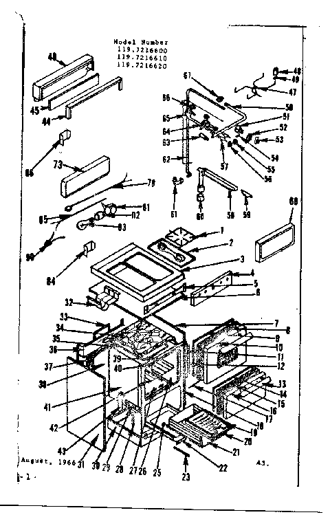 Kenmore 1197216620 body section diagram