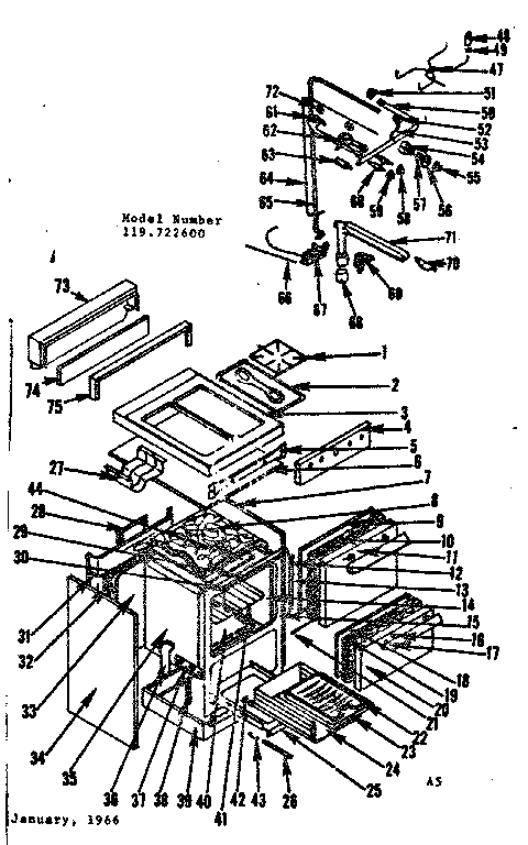 Kenmore 119722600 body section diagram