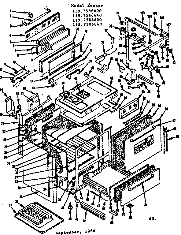 Kenmore 1197566600 body section diagram