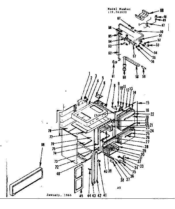 Kenmore 119761600 body section diagram