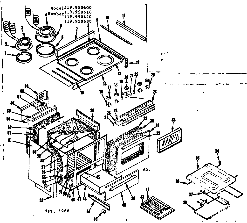Kenmore 119950610 body section diagram