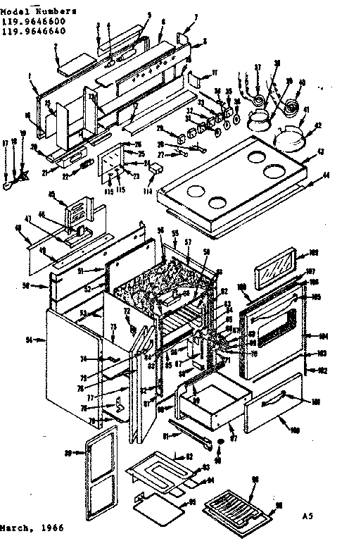 Kenmore 1199646600 body section diagram