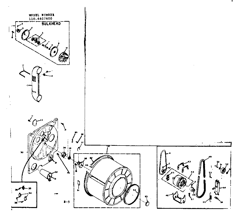 Kenmore 1106607400 bulkhead assembly diagram