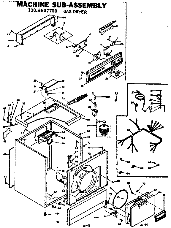 Kenmore 1106607700 machine sub-assembly diagram