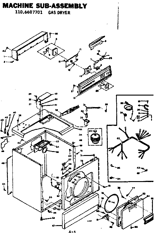 Kenmore 1106607701 machine sub-assembly diagram