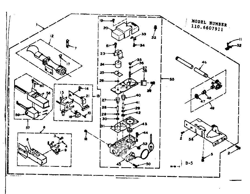 Kenmore 1106607911 burner assembly diagram