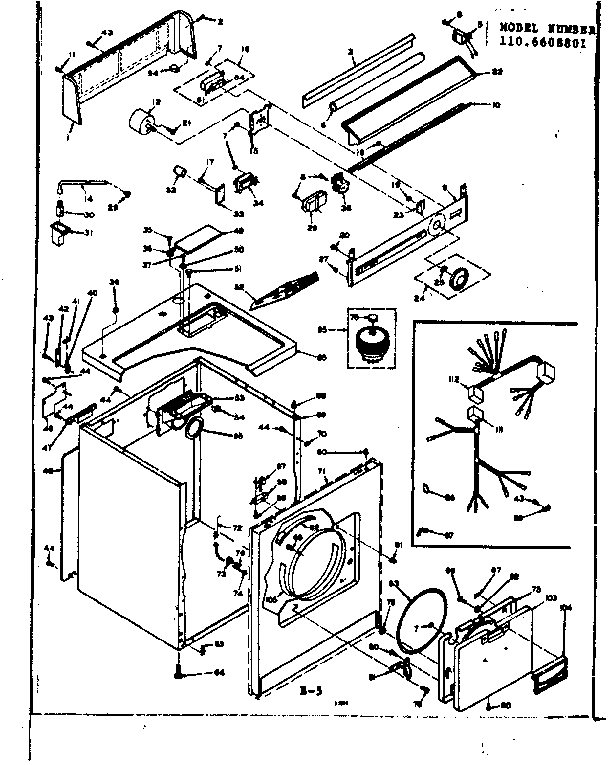 Kenmore 1106608801 machine sub-assembly diagram