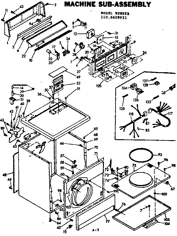 Kenmore 1106608931 machine sub-assembly diagram