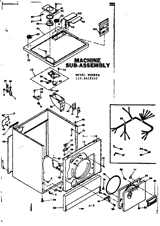 Kenmore 1106618240 machine sub-assembly diagram