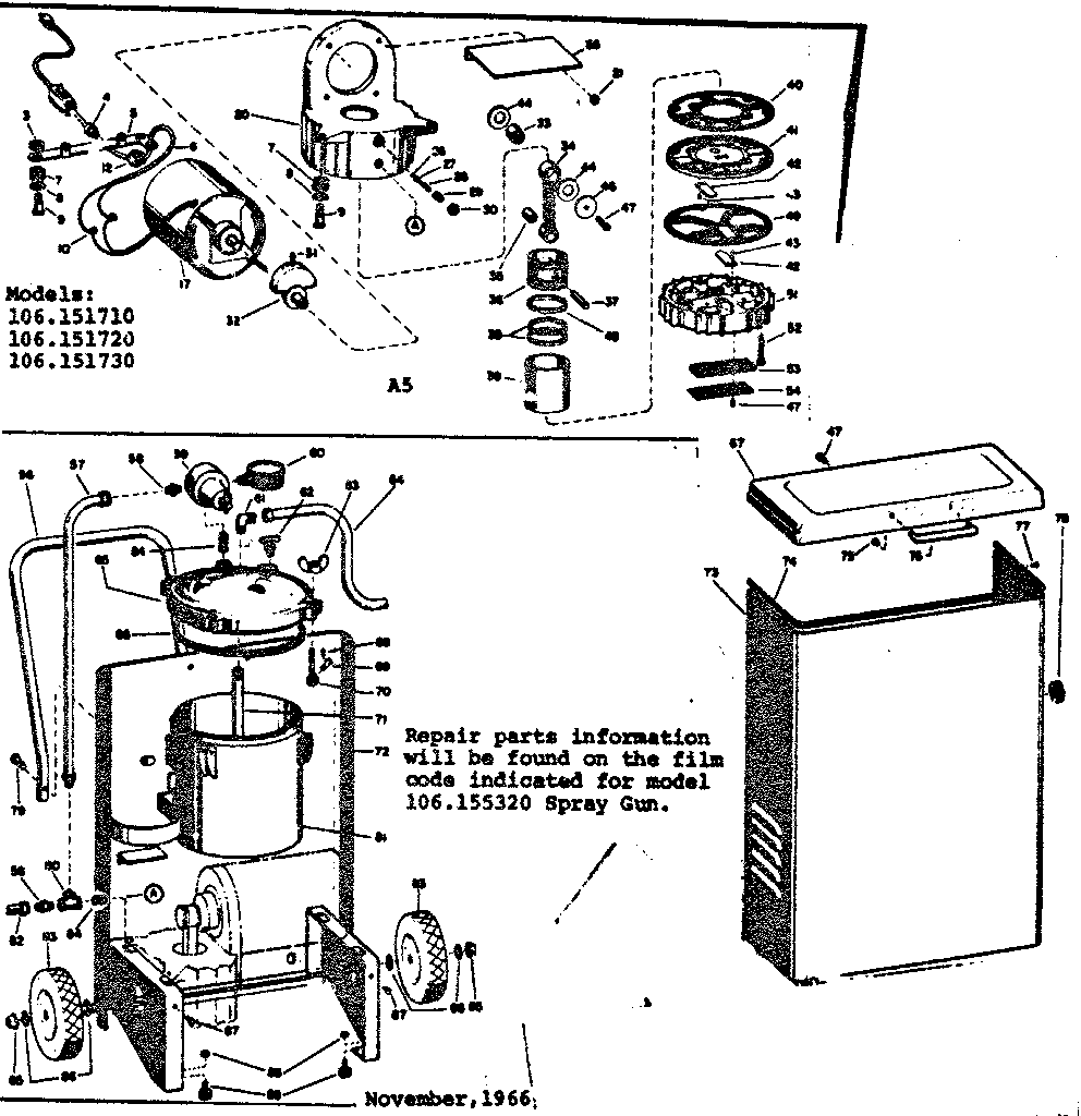 Craftsman 106151720 replacement parts diagram