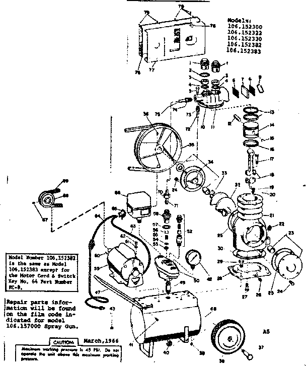 Craftsman 106152330 replacement parts diagram