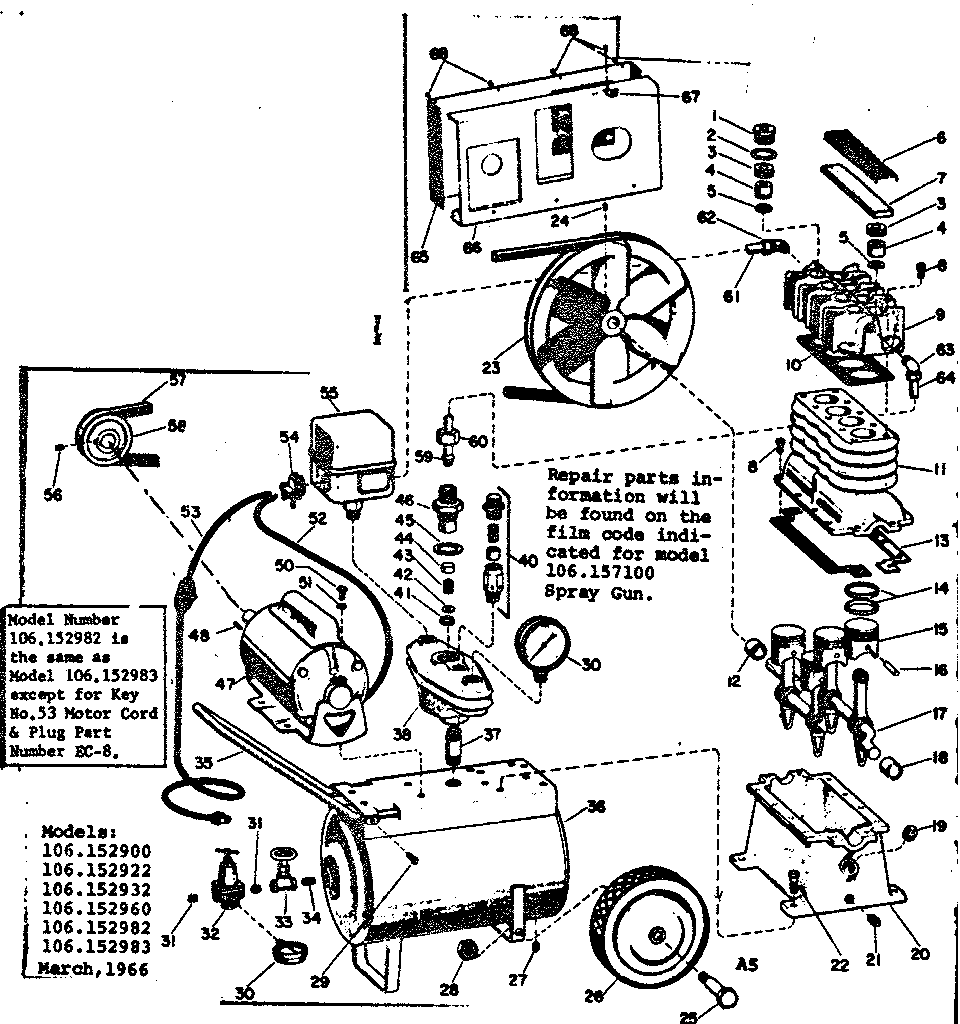 Craftsman 106152983 replacement parts diagram
