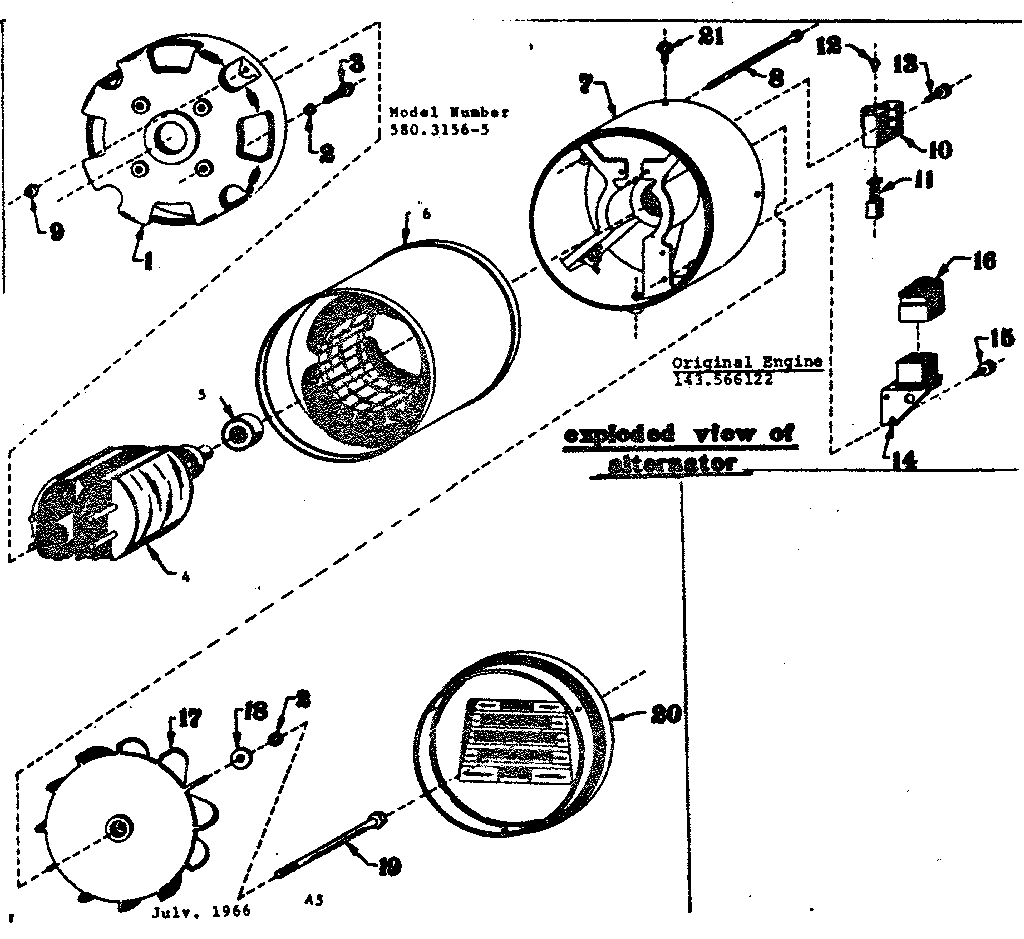 Craftsman 5803156-5 rotor and stator assembly diagram