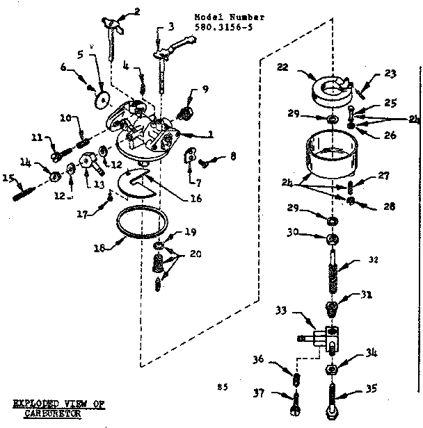 Craftsman 5803156-5 carburetor diagram