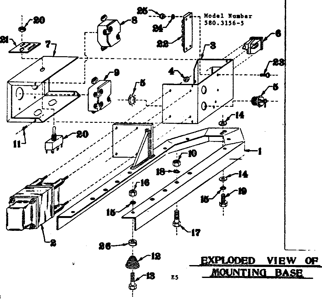 Craftsman 5803156-5 mounting base diagram