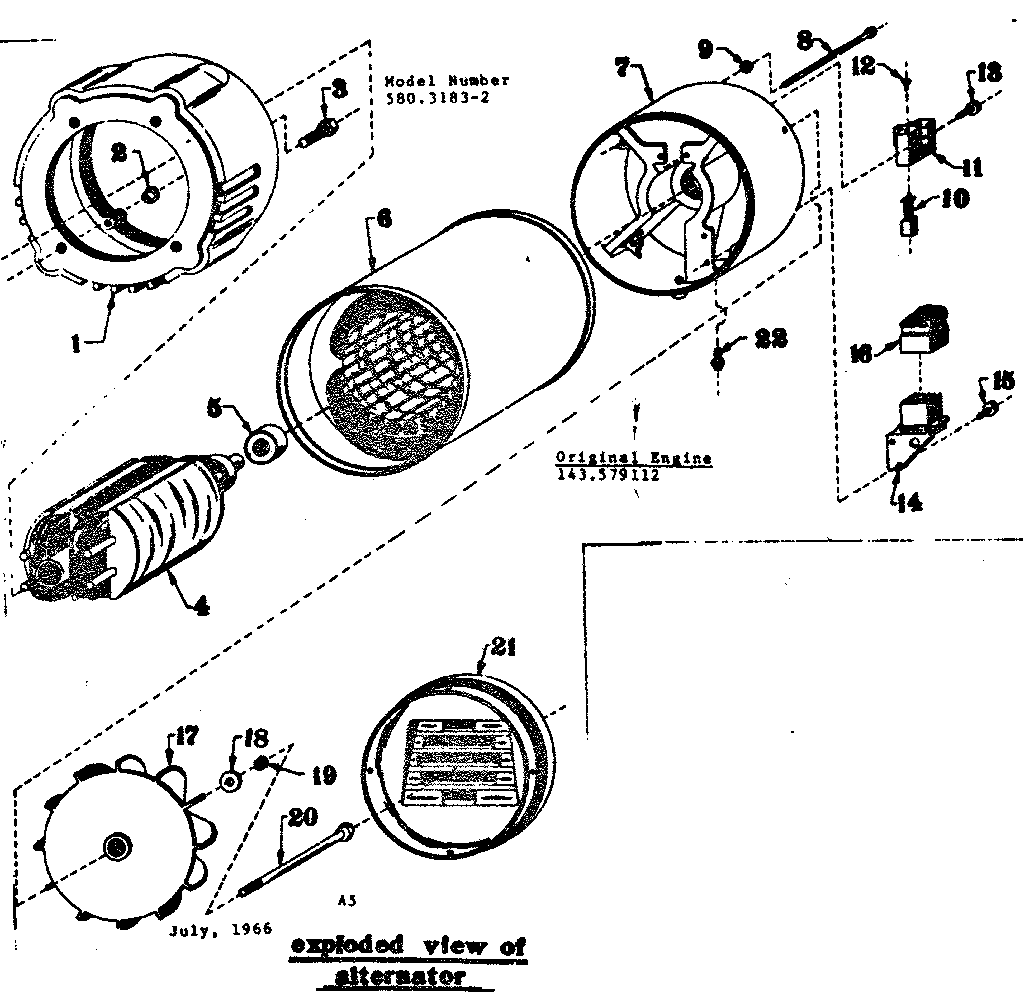 Craftsman 5803183-2 rotor and stator assembly diagram