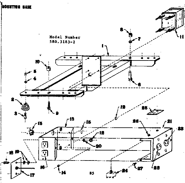 Craftsman 5803183-2 mounting base diagram