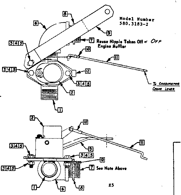 Craftsman 5803183-2 choke assembly diagram