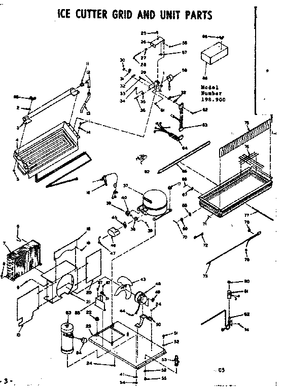 Kenmore 198900 ice cutter grid and unit parts diagram