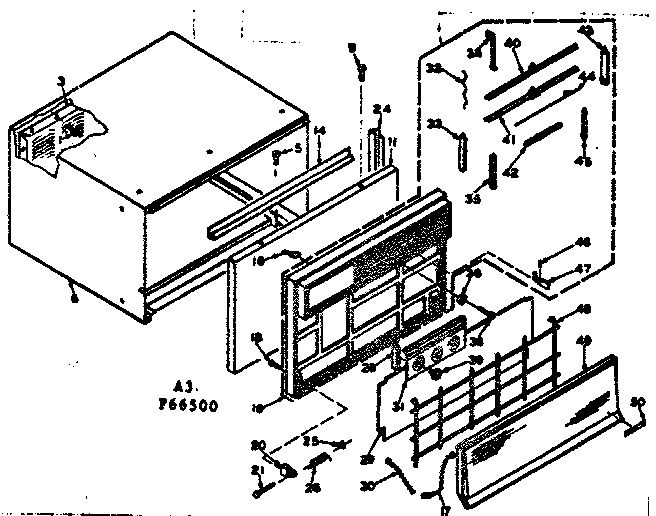 Kenmore 10666500 cabinet parts diagram