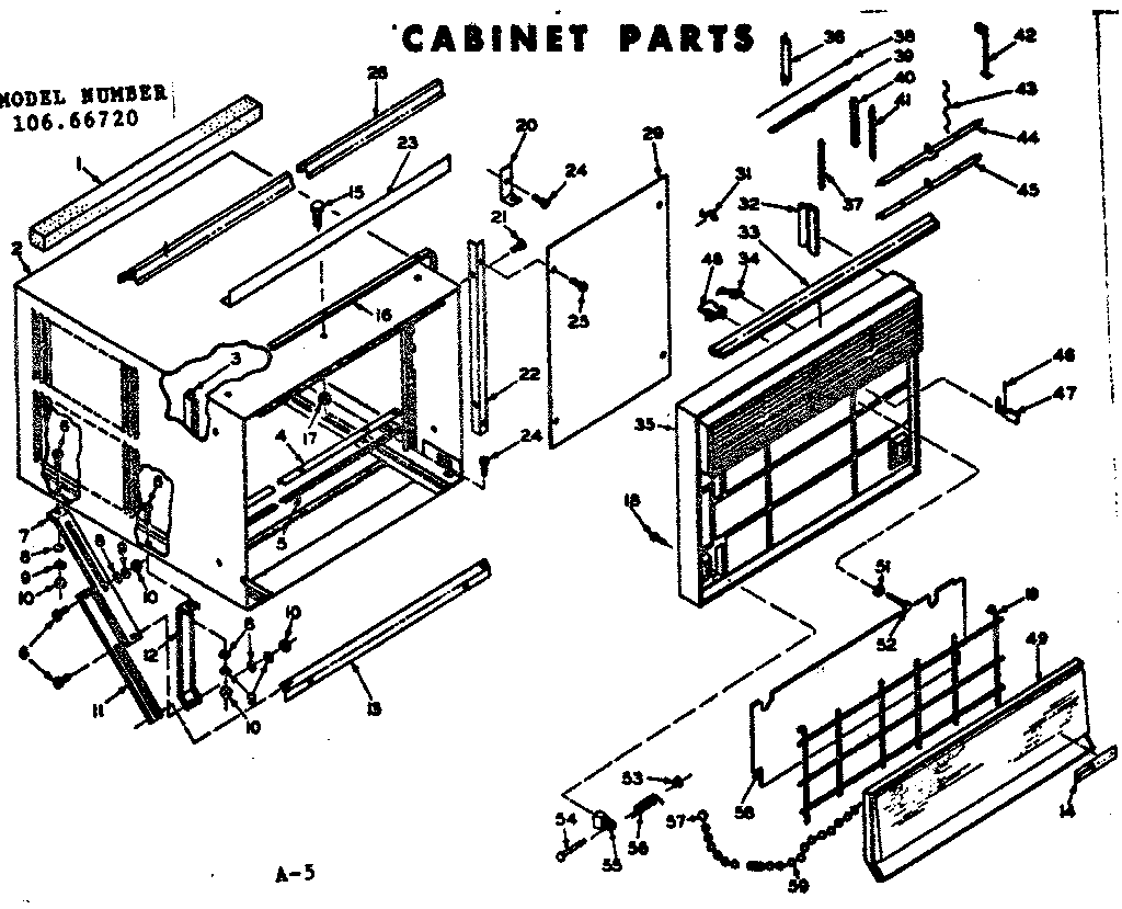 Kenmore 10666720 air flow parts diagram