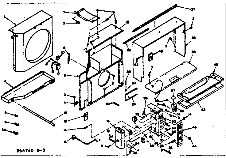 Kenmore 10666740 air flow parts diagram